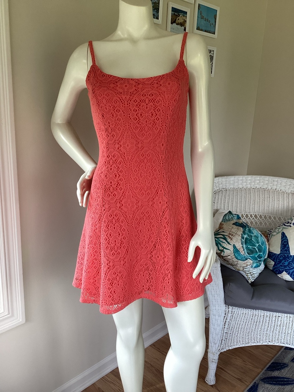 Garage Lace Overlay Mini Sundress.